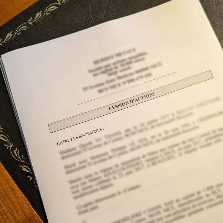 Document cession d'actions